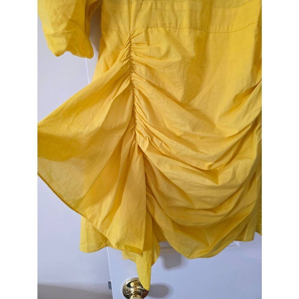 Rhode Pia Puff Sleeve Ruffle Mini Yellow Dress S - Picture 8 of 10